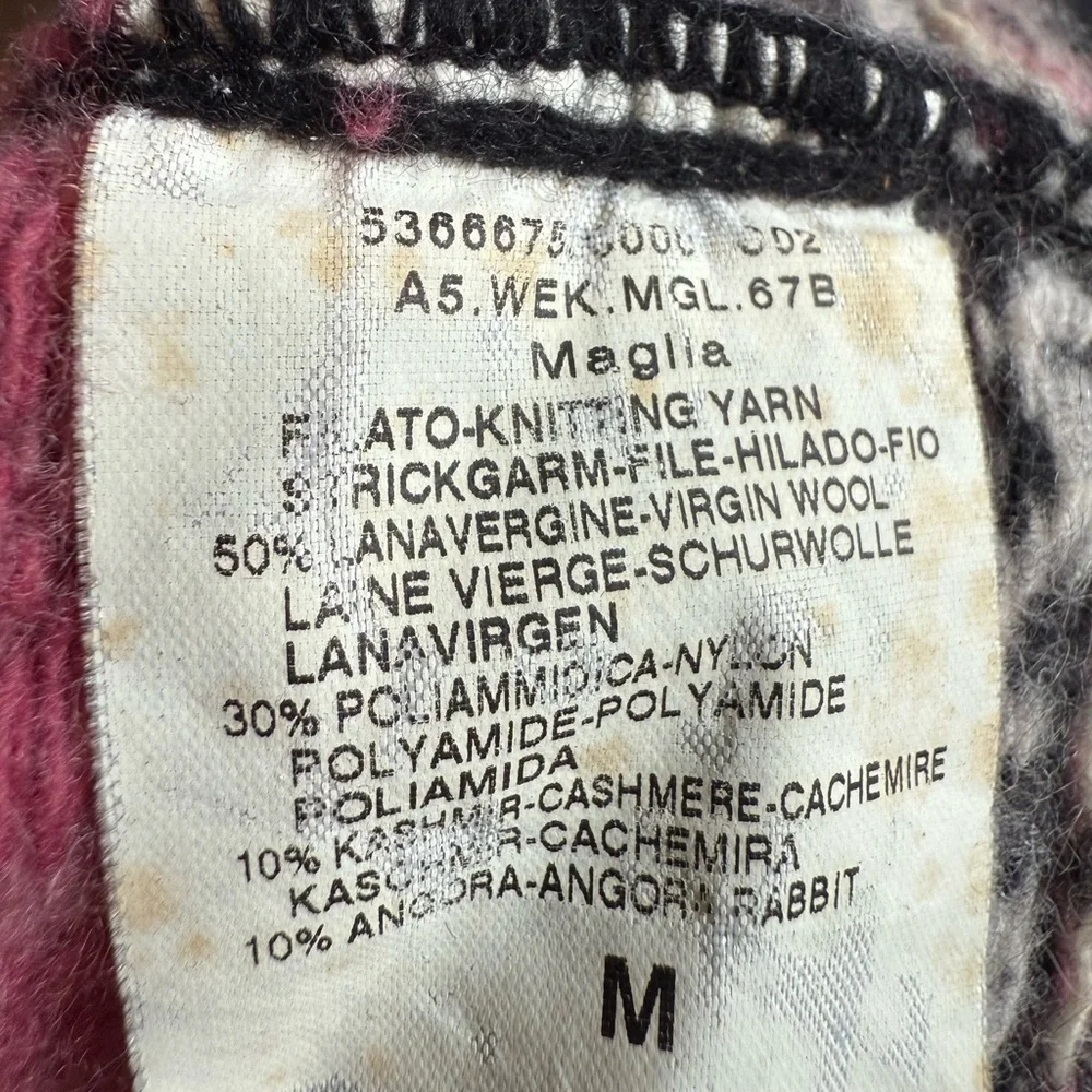 Weekend Max Mara Cashmere Angora Wool Floral Embroidered Sweater Sz: Medium